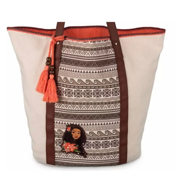 Disney Parks Moana Tassel Geometric Pattern Tote Bag Purse NWT - Picture 2 of 5